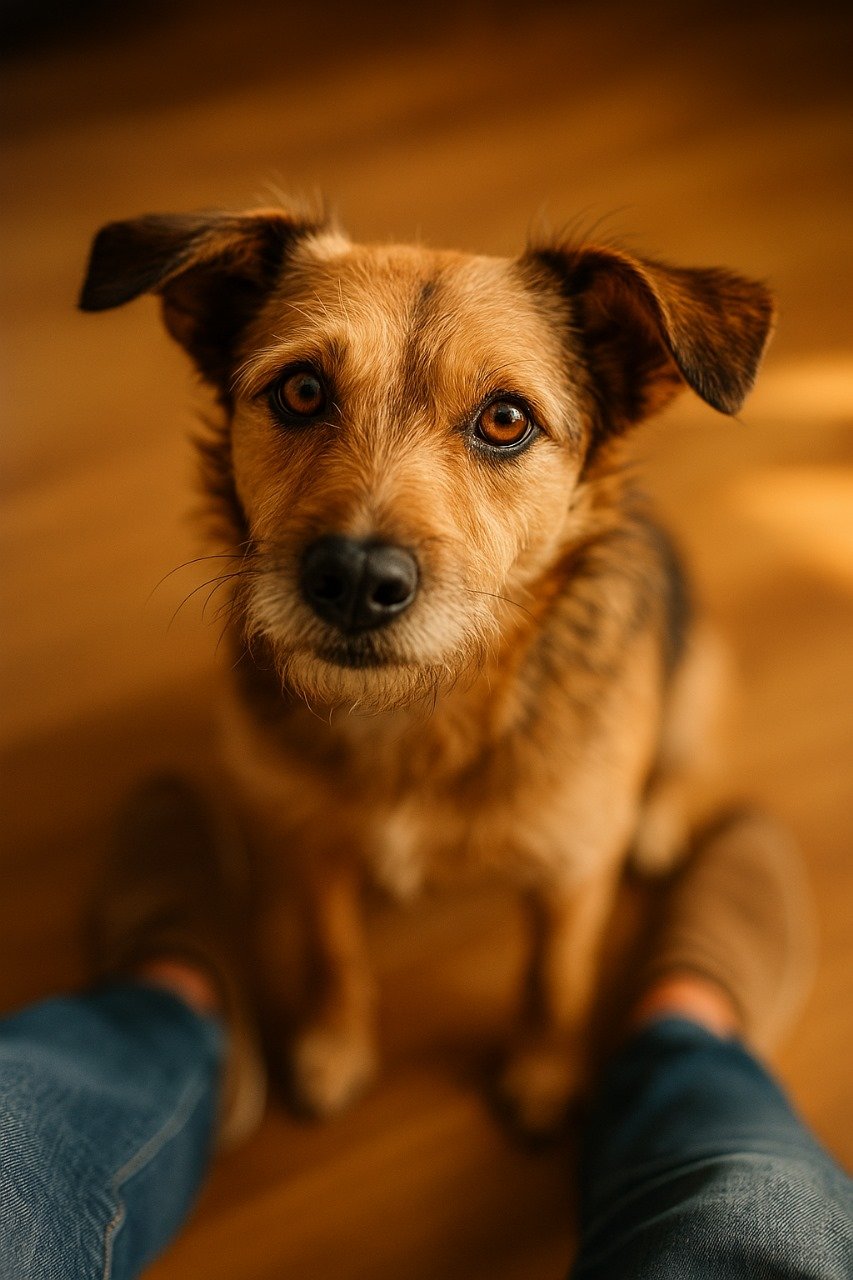Cachorro feliz após banho e tosa